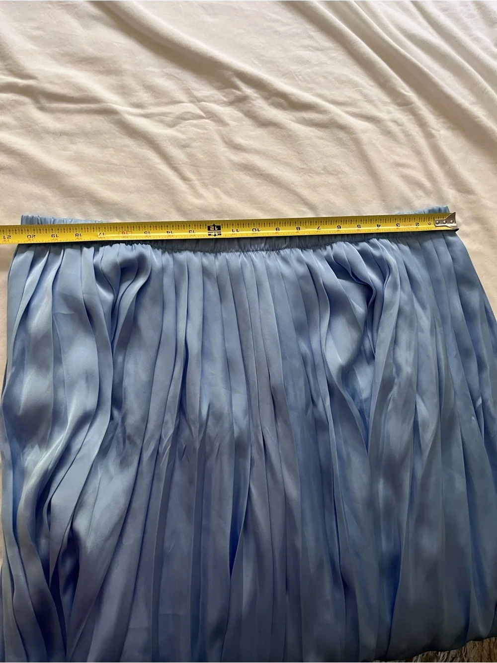 A New Day Pleated Satin Midi Skirt Sky Blue Plus Size 1X
